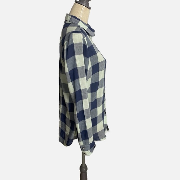 Natural Reflections Women’s Plaid Button Down Shirt Top Small Blue Rodeo Cowgirl - Picture 5 of 6